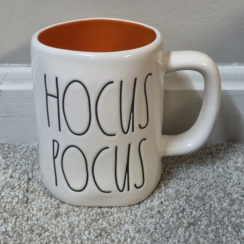 Rae Dunn HOCUS POCUS Halloween Mug Orange Interior Artisan Collection Magenta